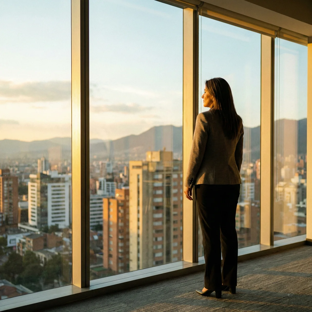 Líder empresarial con postura de confianza y seguridad